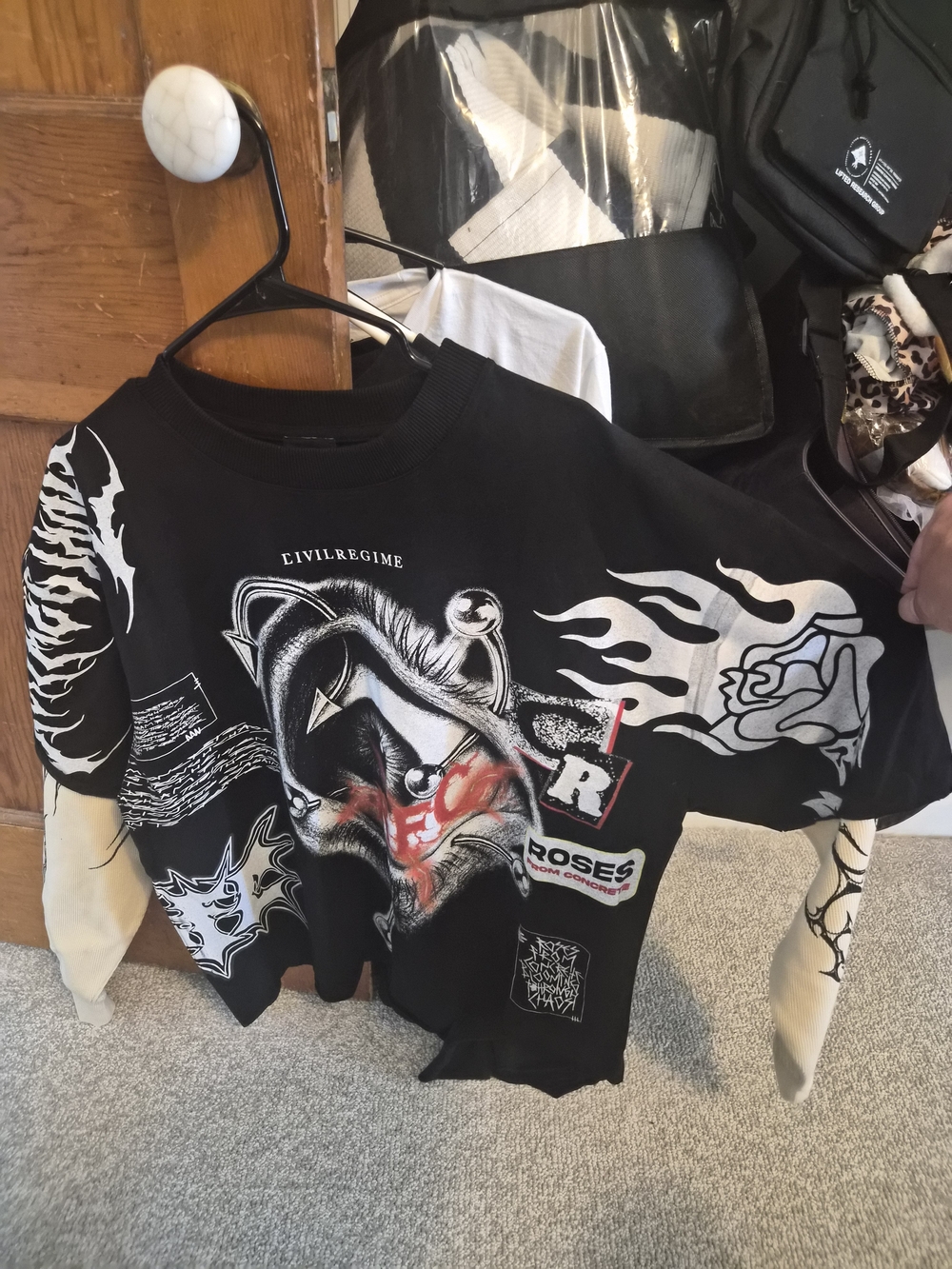 Civil Regime Roses From Concrete Graphic Crewneck Sweatshirt Medium NWOT Auth.